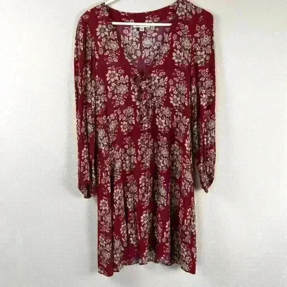 American Eagle AE Floral Long Sleeve Dress Boho southwestern tribal print Fall - Picture 13 of 16
